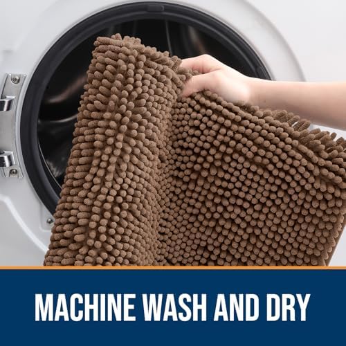 OLANLY Dog Door Mat for Muddy Paws 44x32, Super Absorbent Chenille Mud Mat - Image 5