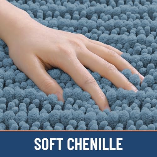 Smiry Bathroom Rugs 30X20, Extra Soft Rubber Backing Chenille Bath Mats - Image 4