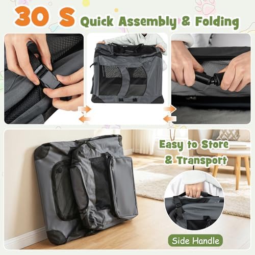 Giantex Collapsible Soft Dog Crate, 36 Inch Portable Travel Dog Kennel - Image 5