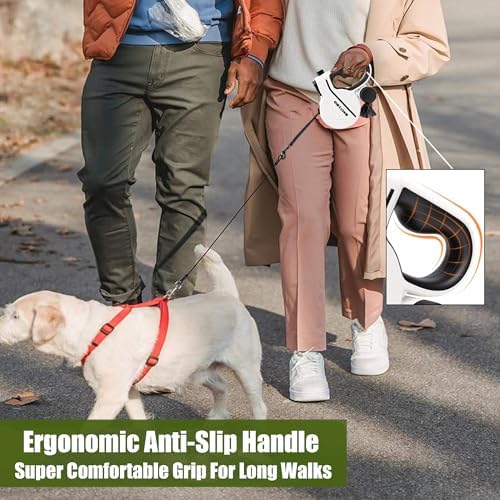 Retractable Dog Leash with LED Flashlight & Poop Bag Holder - Image 6