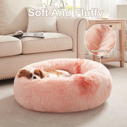 30 in Faux Fur Fluffy Donut Dog Bed - Image 4