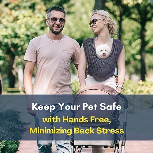 AnccoPlus Small Dog Sling Carrier, Hands-Free, Charcoal Black - Image 4