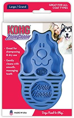 KONG - ZoomGroom - Dog Brush for Grooming and Shampooing - Blue Brush for Large - Image 3