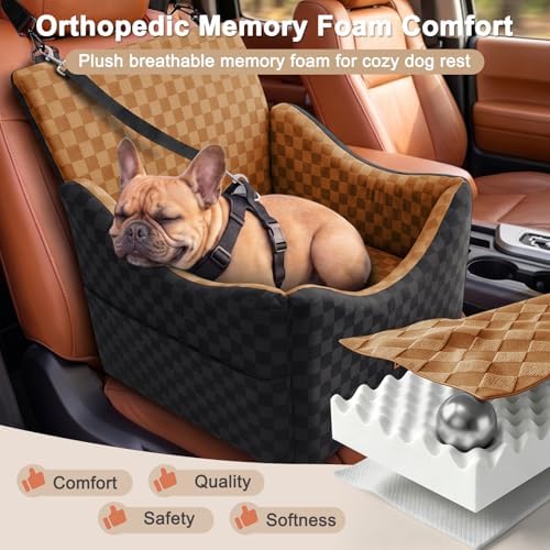 JOEJOY Elevated Dog Car Seat for Small/Medium Dogs up to 35 lbs, Memory Foam - Image 3