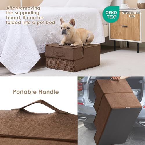 EHEYCIGA Dog Stairs for Small Dogs 13.5" H, 3-Step Dog Steps for Cats - Image 4