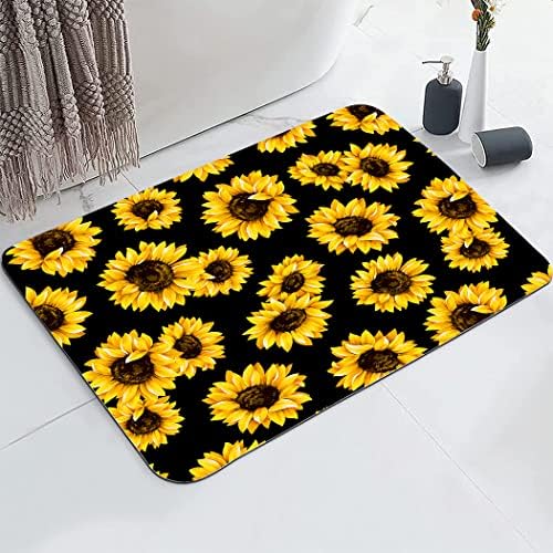YISUMEI Yellow Sunflower Bathroom Mat, Non-Slip Super Absorption Bath Carpet by Unknown
