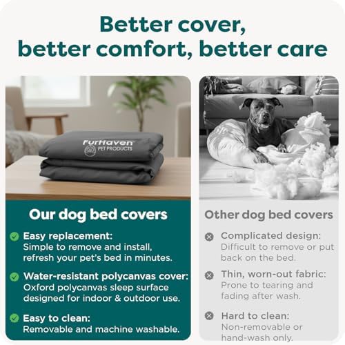 Furhaven Replacement Dog Bed Cover Water-Resistant Indoor/Outdoor Logo Print - Image 7