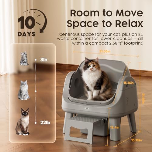 PetPivot Open Top Self Cleaning Cat Litter Box, Automatic Litter Box - Image 5