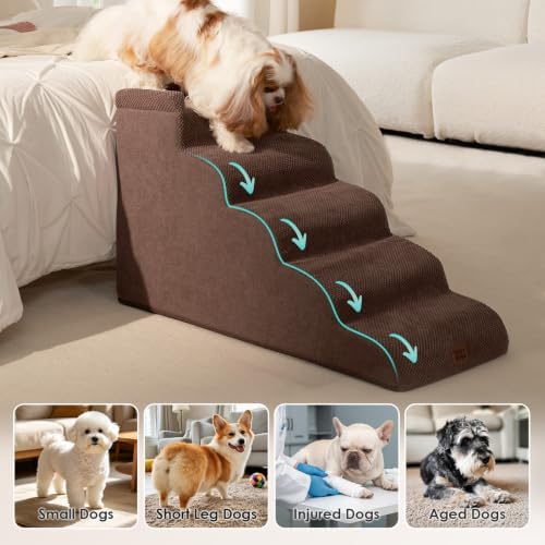 EHEYCIGA 5-Step Curved Dog Stairs - Image 2