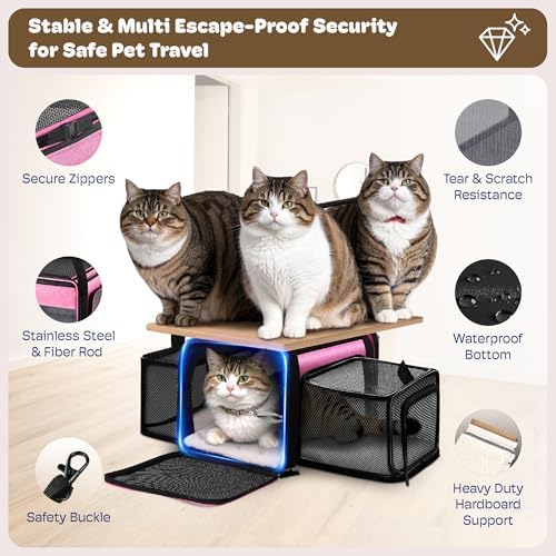 Top and 2 Sides Expandable Cat Carrier 18x11x11 TSA Airline Approved - Image 5