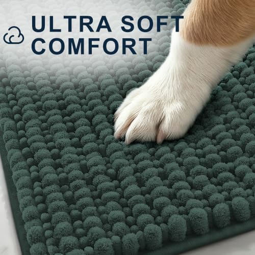 Smiry Dog Door Mat for Muddy Paws 30x20, Ultra Absorbent Chenille Doormat - Image 3