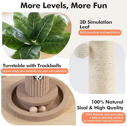 Woochpet 35"Cat Scratching Posts, Interactive Cat Toys - Image 3