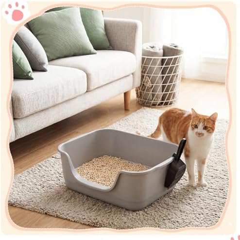 Bokon 2 Pack Small Cat Low Entry Litter Box, Kitty Litter Pan - Image 4