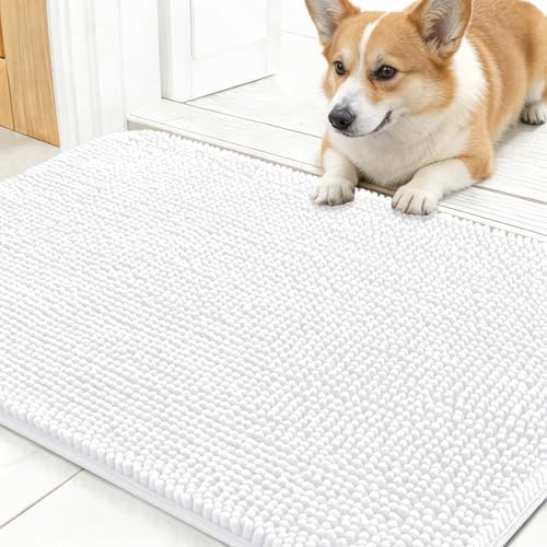 OLANLY Dog Door Mat for Muddy Paws 30x17, Super Absorbent Chenille Mud Mat by OLANLY