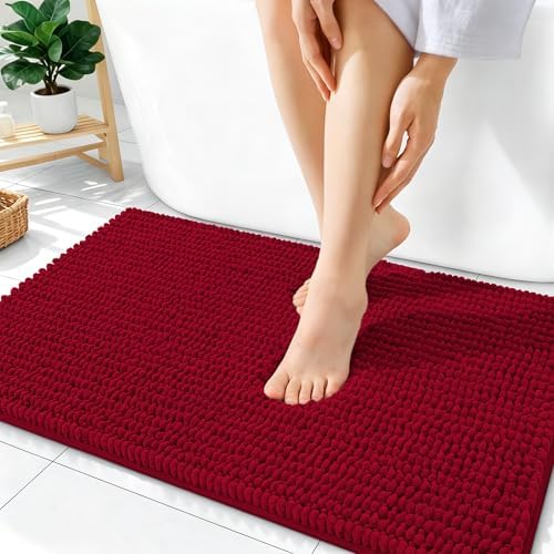 OLANLY Thick Chenille Bathroom Rugs 36x24, Soft Absorbent Bath Mat by OLANLY