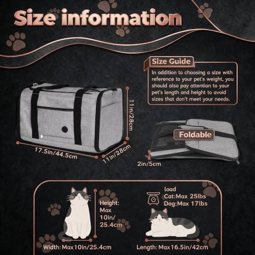 YUDODO 25lbs Cat Carrier Lightproof Soft Sided Pet Carrier - Image 4