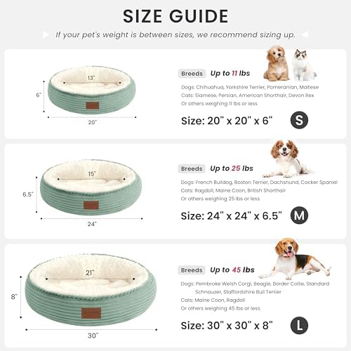 Love's cabin Round Donut Cat and Dog Cushion Bed, 20in Pet Bed - Image 3