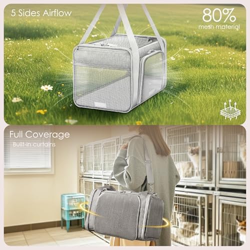 Top and 2 Sides Expandable Cat Carrier 18x11x11 TSA Airline Approved - Image 3