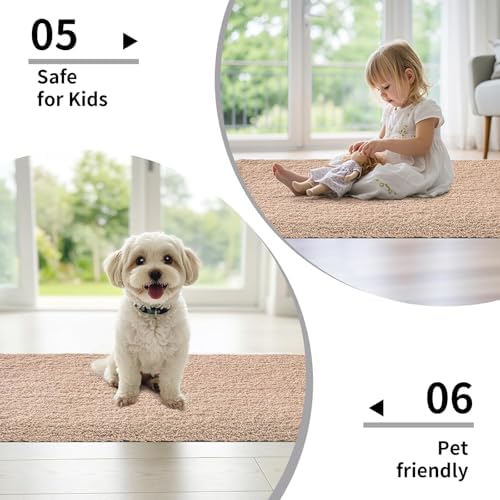 Disolla Beige Bathroom Rugs 17x24, Microfiber Non-Slip Plush Small Bath Mat - Image 6