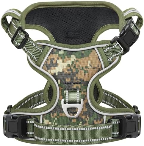 Timos Dog Harness Medium Sized, Quick Release 3 Buckles, Military Green by Timos