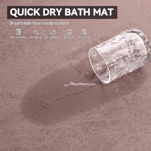 MontVoo -Bath Mat Rug-Rubber Backing Non Slip Quick Dry Absorbent Thin Bathroom - Image 3