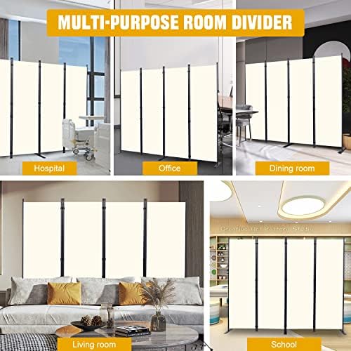 Room Divider 4 Panel-88''Wide, 6FT Room Dividers and Folding Privacy Screens - Image 5