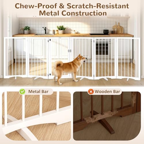 32" Extra Tall Free Standing Dog Gate Indoor, Foldable Pet Gate - Image 4