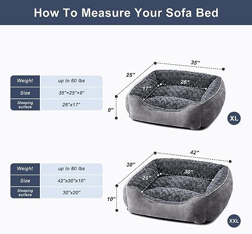 JOEJOY Rectangle Dog Bed for Large Medium Small Dogs - Image 6