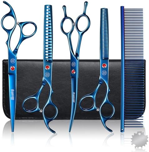 Professional Dog Grooming Scissors Set, 7 Inch/8 Inch Pet Grooming Scissors by Moontay