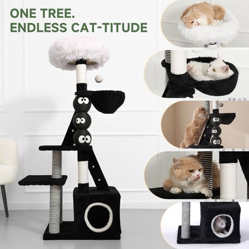 49.2in Multi Level Cat Tree Tower Sisal Scratching Post Condo Hammock - Image 2