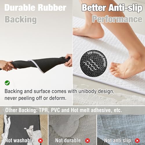 TYUU Bathroom Rugs Non Slip Washable, Super Absorbent Thin Bath Mat Quick Dry - Image 3