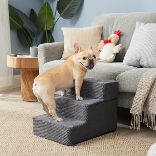 EHEYCIGA Dog Stairs for Small Dogs 13.5" H, 3-Step Dog Steps for Cats - Image 4