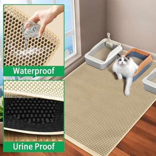 GRELY Cat Litter Mat, 2 Layer Litter Trapping Mat - Image 6