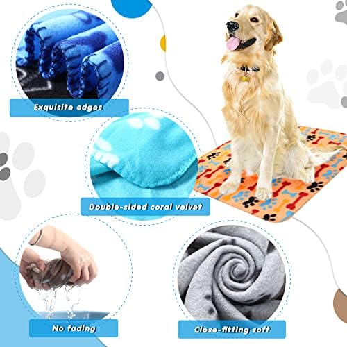 Chumia 28 Pcs Puppy Blanket Bulk Fleece Dog Blanket, 28x40 Inch, 28 Styles - Image 3