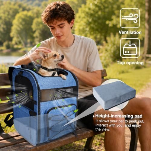 Pet Carrier Backpack with Elevated Booster Pad - Image 2