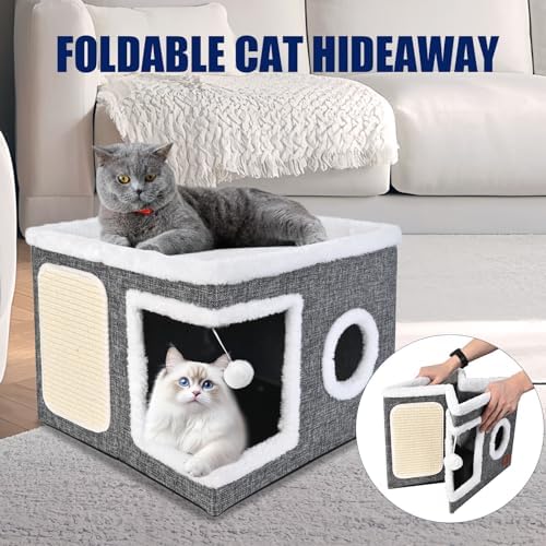 Cat Beds for Indoor Cats, Large Cat Cave Bed - Image 5
