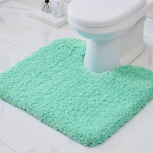 Disolla Toilet Rug 22x24 Mint Green, Soft Toilet Mat U-Shaped Washable by Disolla