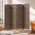 JOSTYLE Rattan Room Divider, 4-Panel Folding Privacy Screen 6ft. Extra Wide by Jostyle