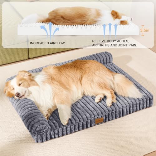 Orthopedic Large Dog Bed Furry Pet Bed, Washable Cover 36''X24'' - Image 4