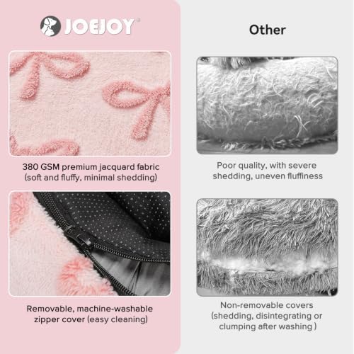 JOEJOY Jacquard Donut Round Small Dog Beds, Removable Washable Cover, Cute - Image 3