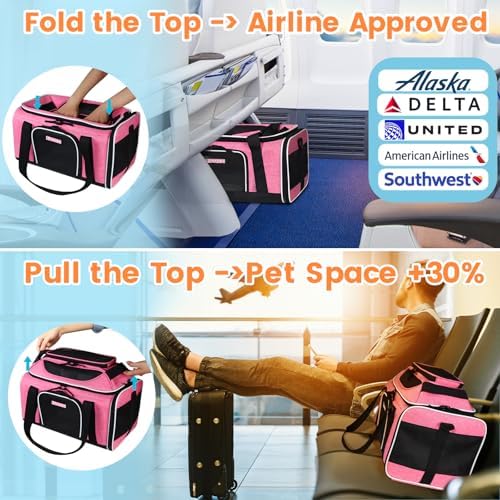 Petskd Top-Expandable Small Pet Carrier 17"x11"x9.5" Airline Approved - Image 2