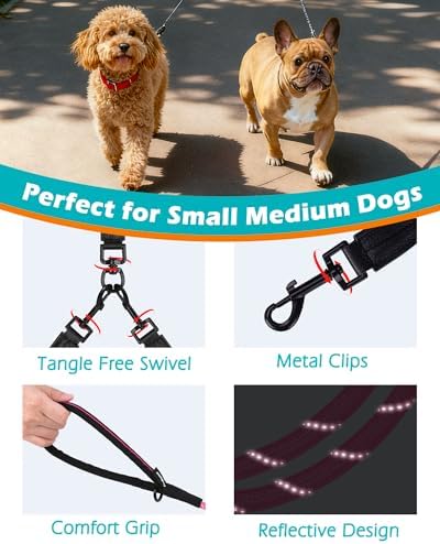 PetBonus Rope Double Dog Leash, No Tangle Dual Leash - Image 2