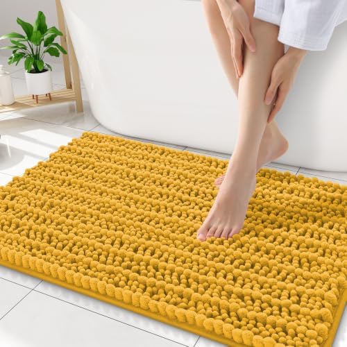 Smiry Bathroom Rugs 34X21, Extra Soft Rubber Backing Chenille Bath Mats by Smiry