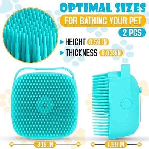 2 Pcs Dog Scrubber with Soap Dispenser, Refillable Silicone Brush - Image 2