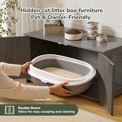Extra Large Hidden Cat Litter Box Enclosure Furniture, Dog Proof Kitty Washroom - Image 6