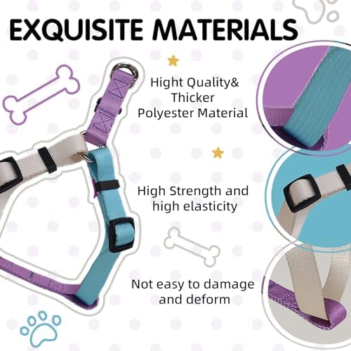 Tri-Color XS Dog Harness, Adjustable Step-in Design Puppy Harness, Heavy Duty - Image 5