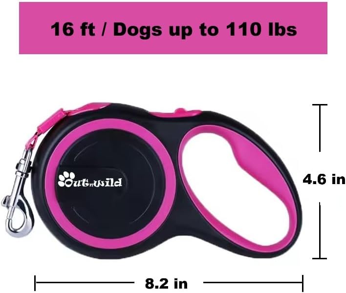 OUTnWILD Retractable Dog Leash, 16 ft Heavy Duty Dog Leash - Image 3