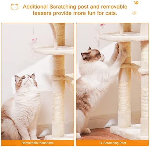 Heybly Cat Tree, 70 inches Tall Cat Tower - Image 6