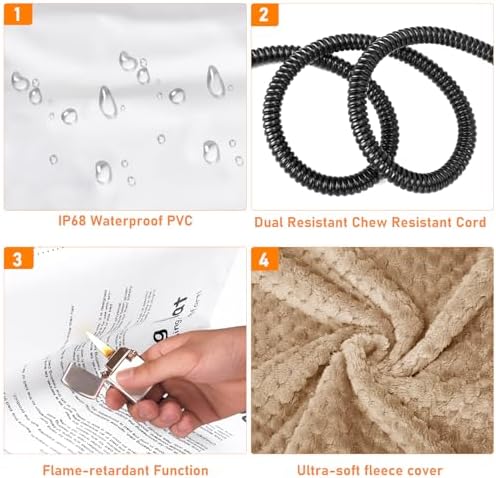 INVENHO Heated Cat Bed, Waterproof Adjustable Temperature Dog Cat Heating Pad - Image 7