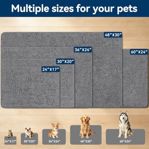 Bcoimo Dog Door Mat for Muddy Paws – Super Absorbent & Quick Dry Chenille - Image 5